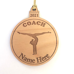 Personalized Wood Gymnastics Ornament For Your Coach