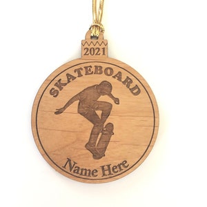 Personalized Wood Skateboard Ornament