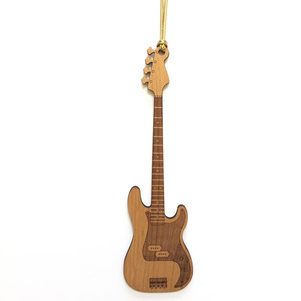 Personalized Wood Electric Bass Ornament