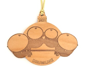 Personalized Wood Quad Drumline Ornament