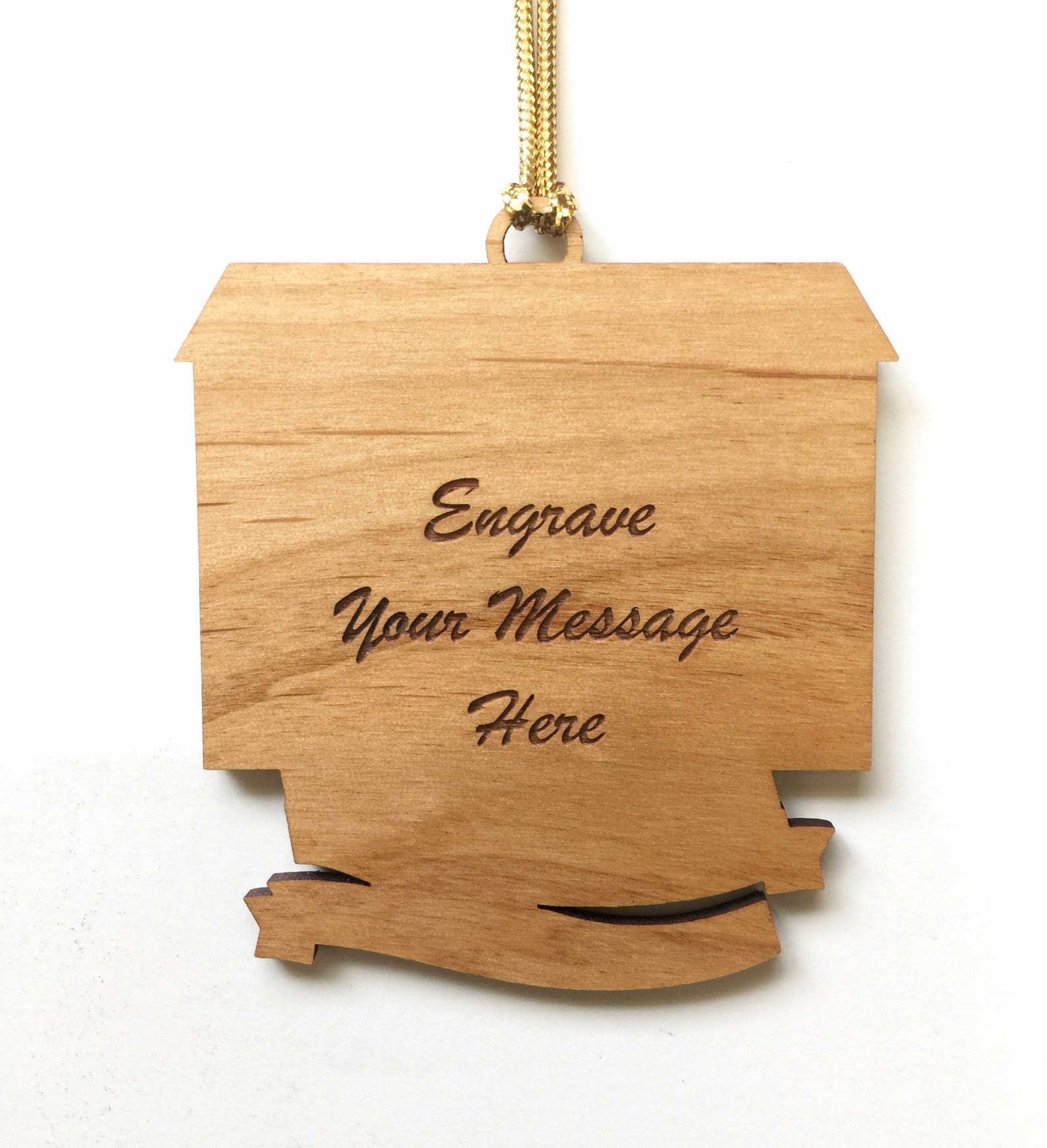 Personalized Wood House Ornament Etsy