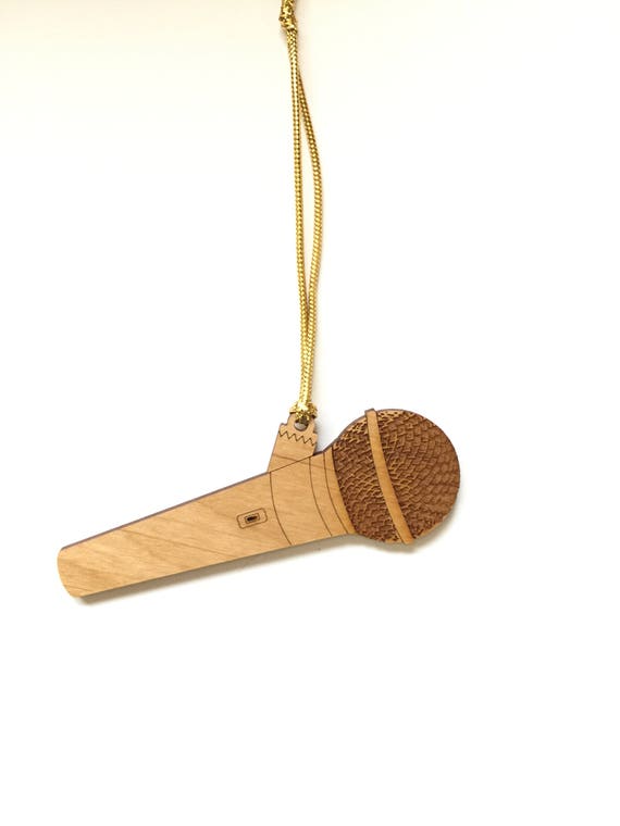 Personalized Wood Microphone Ornament Etsy