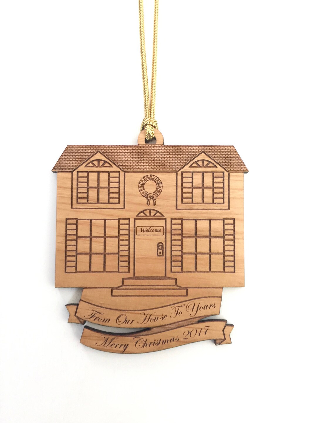 Personalized Wood House Ornament Etsy