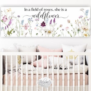 In a field of roses she is a wildflower pair of wood signs nursery sig –  Simply Stained Shop