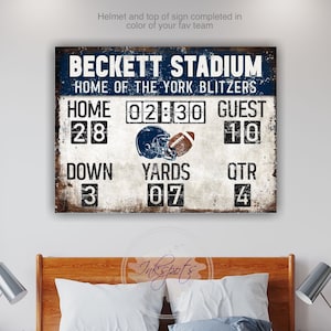 Vintage Scoreboard Sign Football Nursery Decor Personalized Sports Decor for Boys Room Little Kids Room Customized Football Sign - BR05