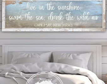 Beach House Sign: Emerson Quote Coastal Wall Art