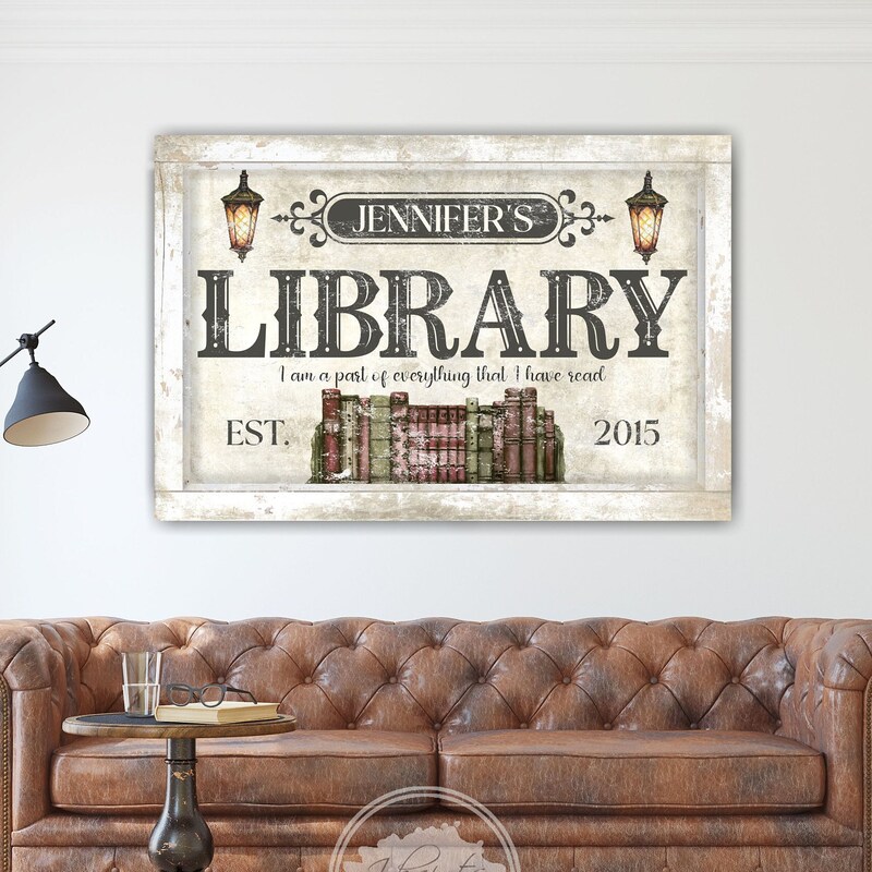 Custom Library Sign - Etsy