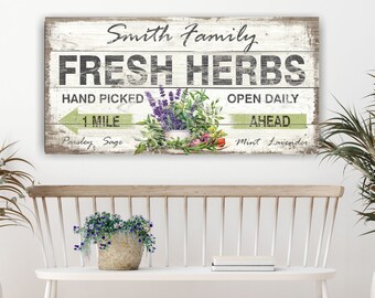 Vintage Herbs Canvas Sign: Farmhouse Kitchen Wall Art - Etsy