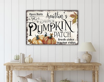 Personalized Pumpkin Patch Sign, Rustic Pumpkin Sign, Vintage  Modern Farmhouse Decor Large Kitchen Canvas Sign Custom Farmhouse Sign - FL02