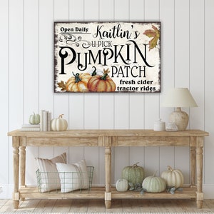 Personalized Pumpkin Patch Sign, Rustic Pumpkin Sign, Vintage  Modern Farmhouse Decor Large Kitchen Canvas Sign Custom Farmhouse Sign - FL02