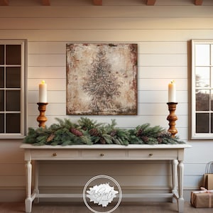 Vintage Christmas Sign Modern Farmhouse Vintage Christmas Tree Wall Decor Mantel Decoration Country Rustic Living Room Canvas Art - CH110
