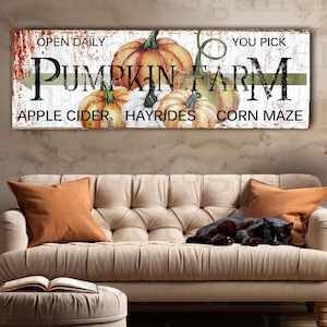 Pumpkin Welcome Sign: Pumpkin Patch Large Fall Porch Canvas FL03