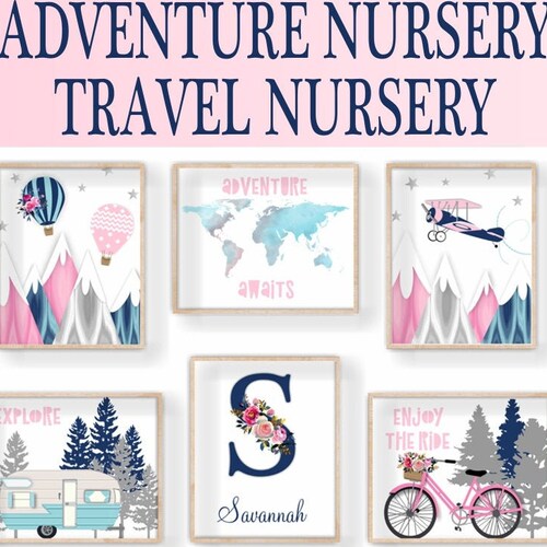 Nursery Travel Theme Travel Nursery Decor Nursery Wall Art Etsy