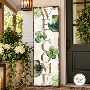 St Patricks Day Porch Leaner | St Paddys Day Welcome Canvas | Irish Wall Decor  ST02