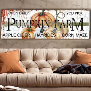 Pumpkin Welcome Sign: Pumpkin Patch Large Fall Porch Canvas FL03