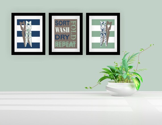 Wash Dry Fold Repeat Printable Laundry Room Signs Fun Clothespin Sign Laundry Room Decor Order Digital Files Prints Or Canvas La1404a