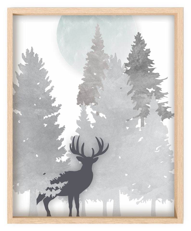 Boys Woodland Nursery Decor Deer Nursery Print Adventure Etsy