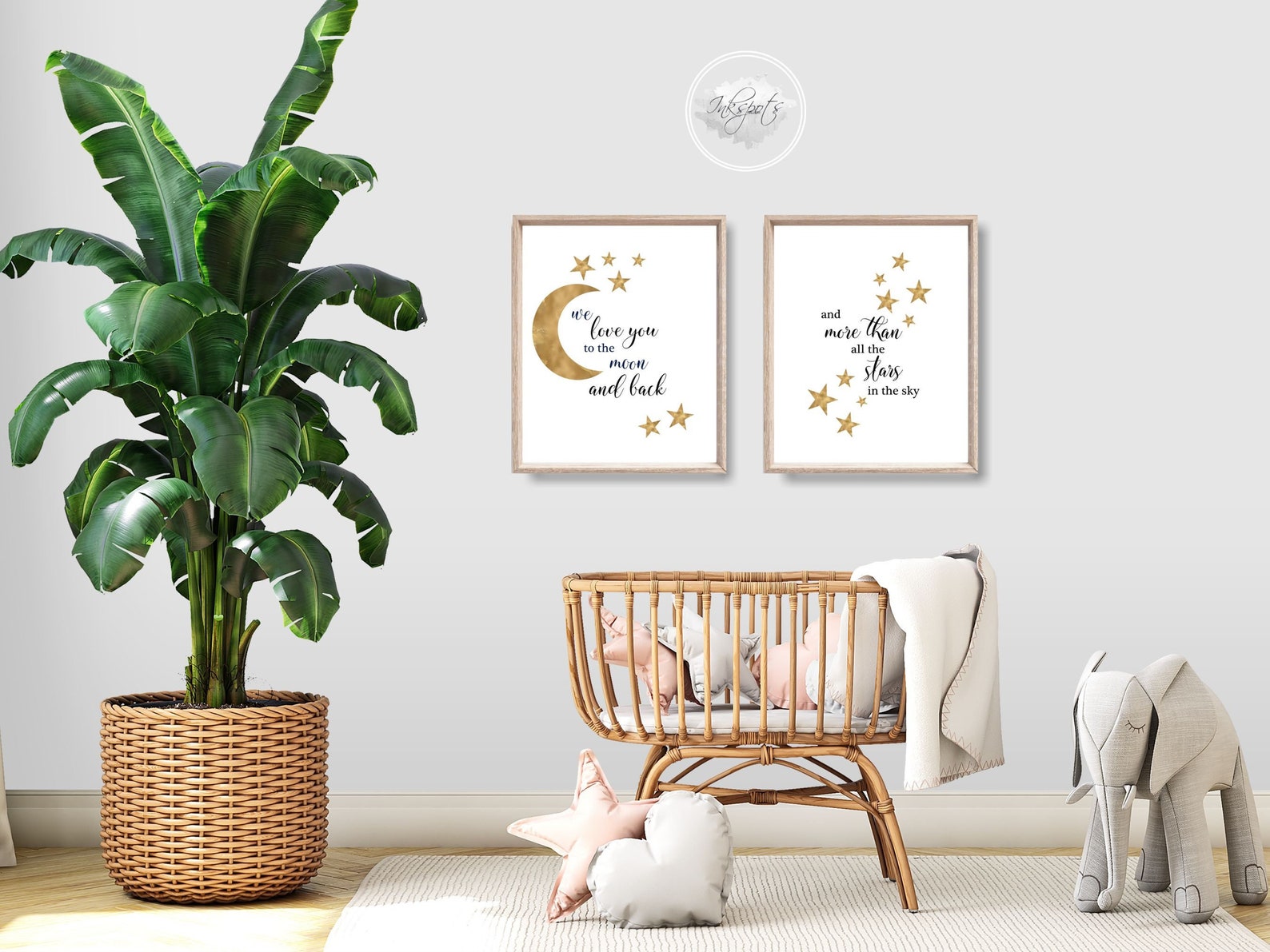 PRINTABLE Moon Nursery Art for Baby Girl Nursery Moon Star Etsy