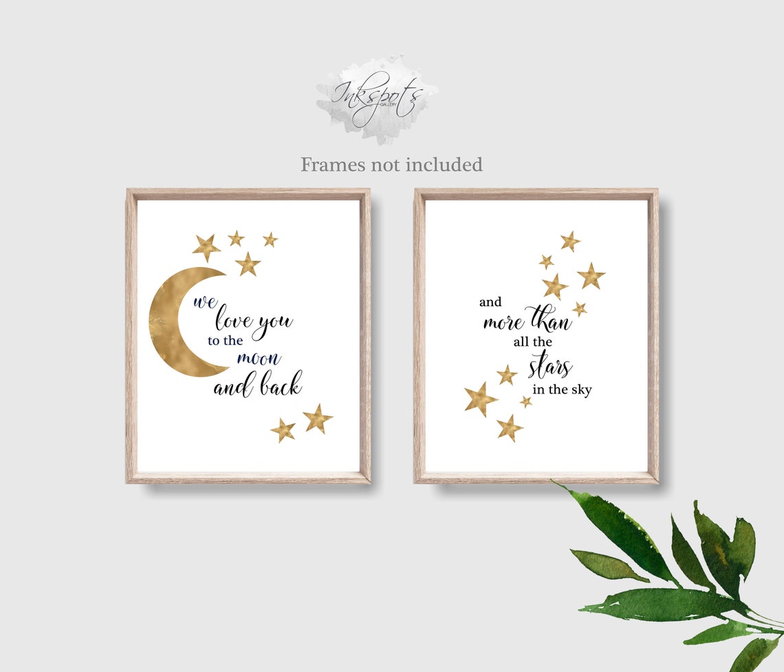 PRINTABLE Moon Nursery Art for Baby Girl Nursery Moon Star - Etsy