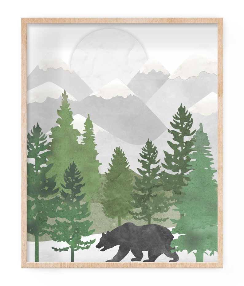 Woodland Nursery Decor Boy Printable Wall Art Baby Boy - Etsy