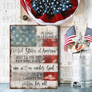 4th of July Sign Rustic Americana Porch Decor, Vintage July Fourth Decor, Patriotic Modern Farmhouse Entryway Canvas, Independence Day SU13