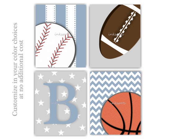Sports Decor For Boys Room With Kids Name Sign Available As Etsy