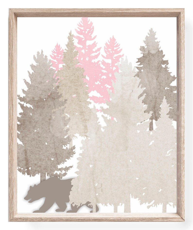 Baby Girl Woodland Nursery Decor Personalized Print PRINTABLE Watercolor Woodland Animals Adventure Awaits Nursery Print- WD4409