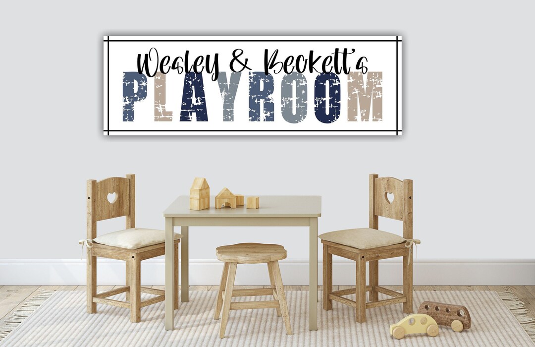 Personalized Kids Playroom Name Sign for Toddler Boy Playroom Custom