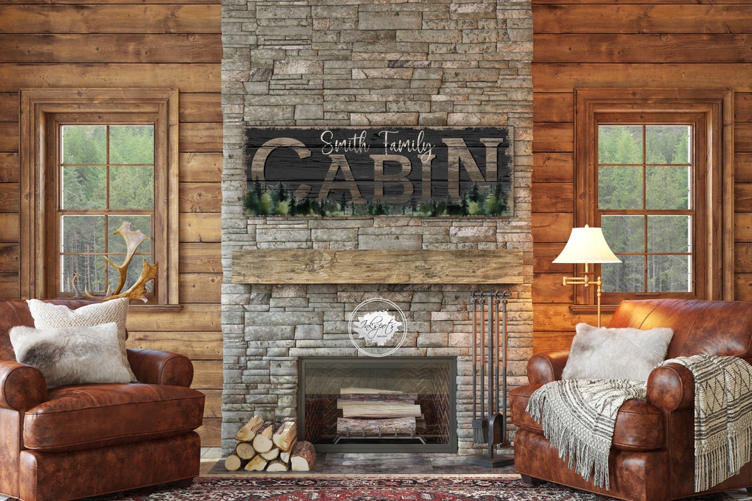 Custom Cabin Sign Rustic Hunting Cabin Wall Decor for Log Cabin Lodge