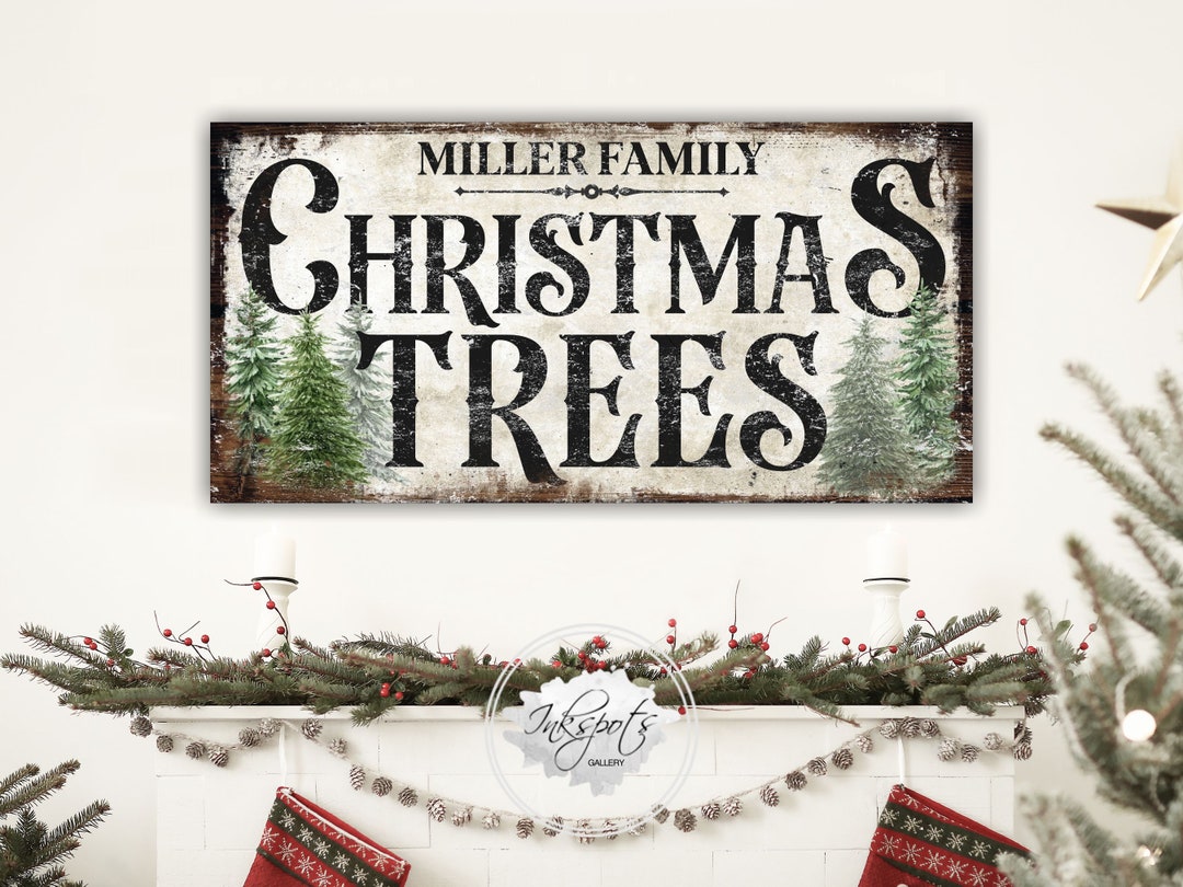 Fresh Cut Christmas Trees Sign, Farmhouse Christmas Sign, Holiday