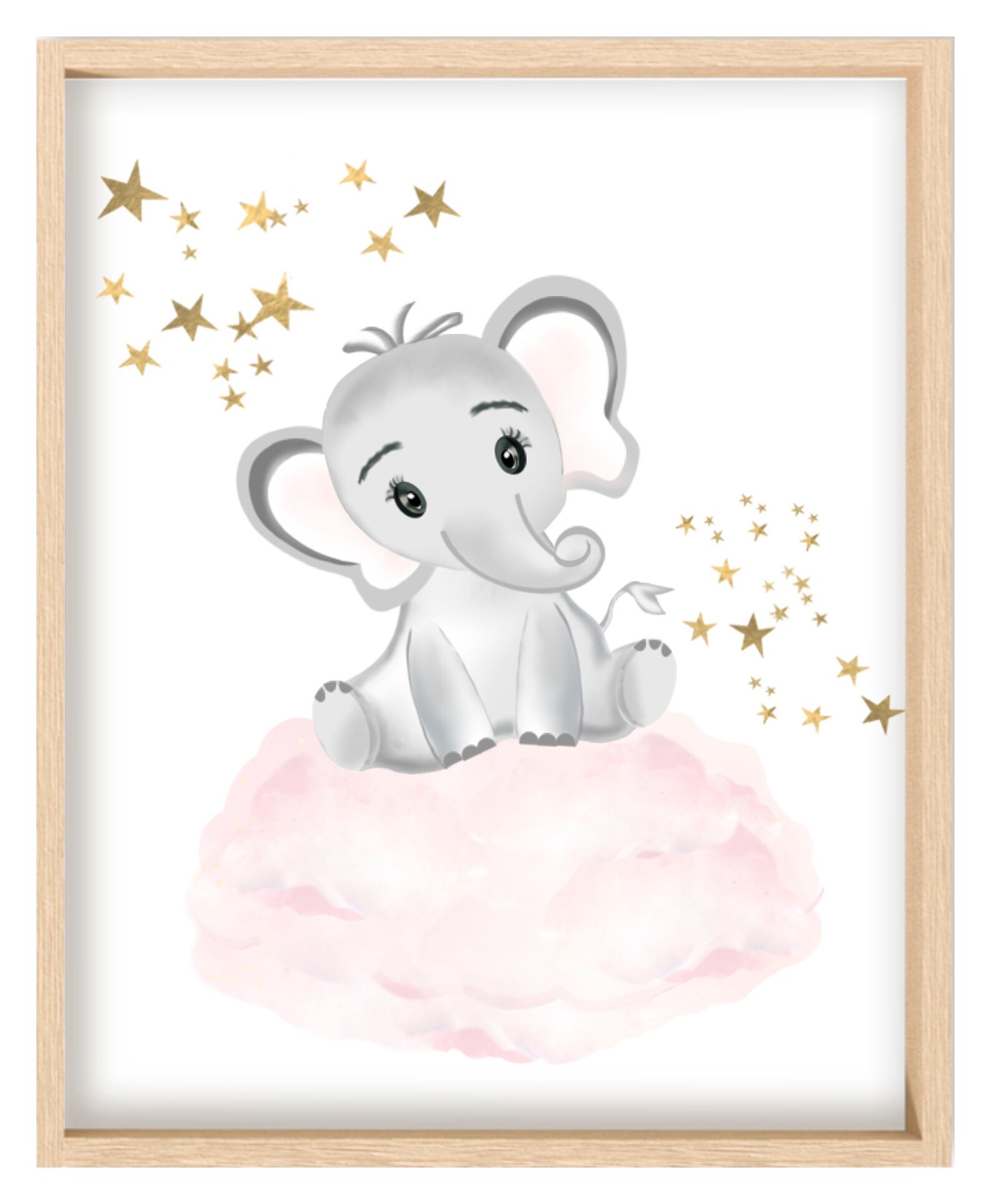 Pink Elephant Nursery Decor Elephant Baby Shower PRINTABLE Etsy