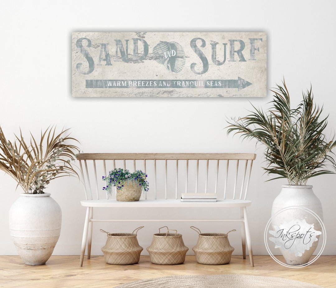Beach Themed Decor Beach Arrow Sign Large Coastal Wall Decor - Etsy