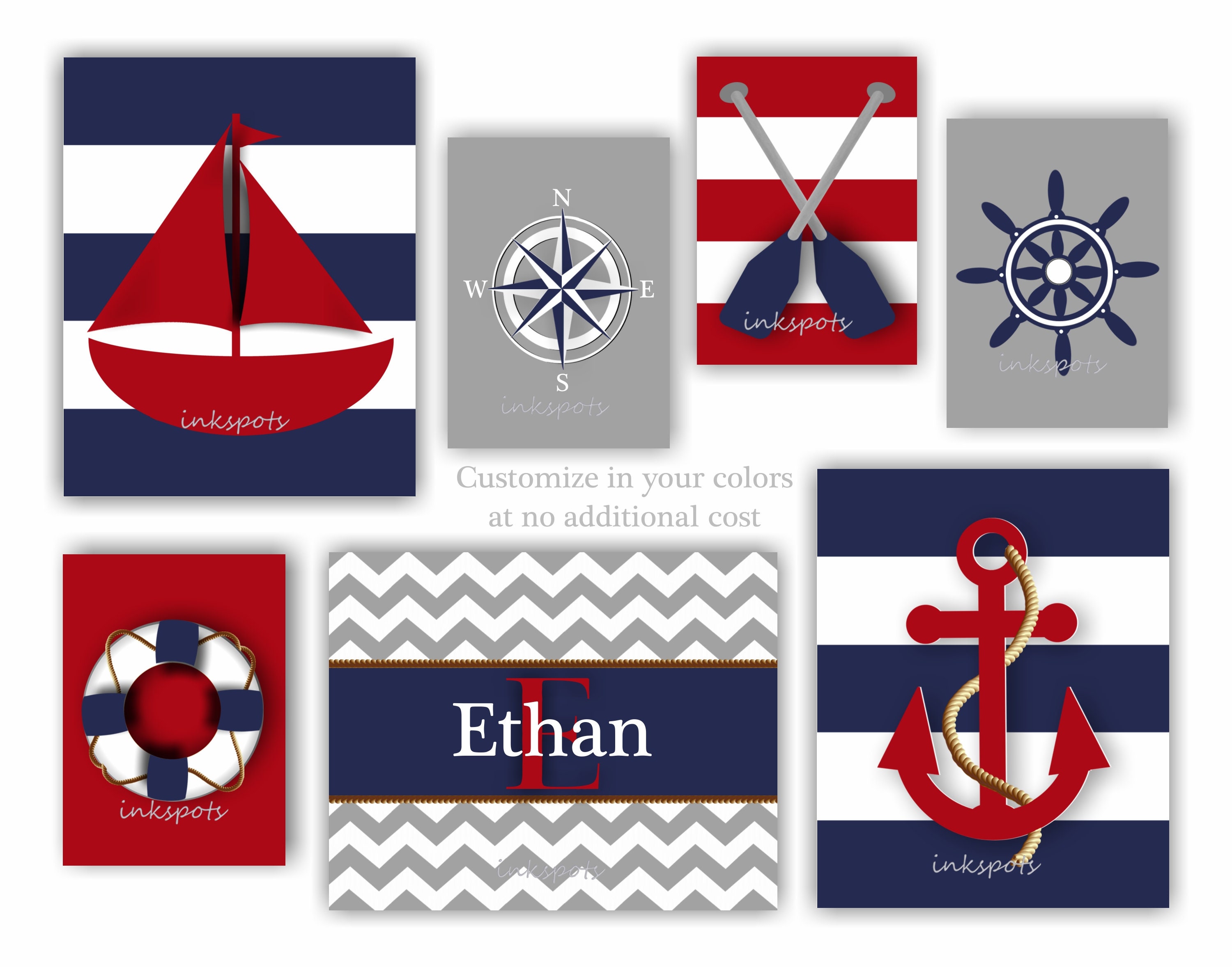 NAUTICAL NURSERY DECOR. Physical or Printable Baby Name