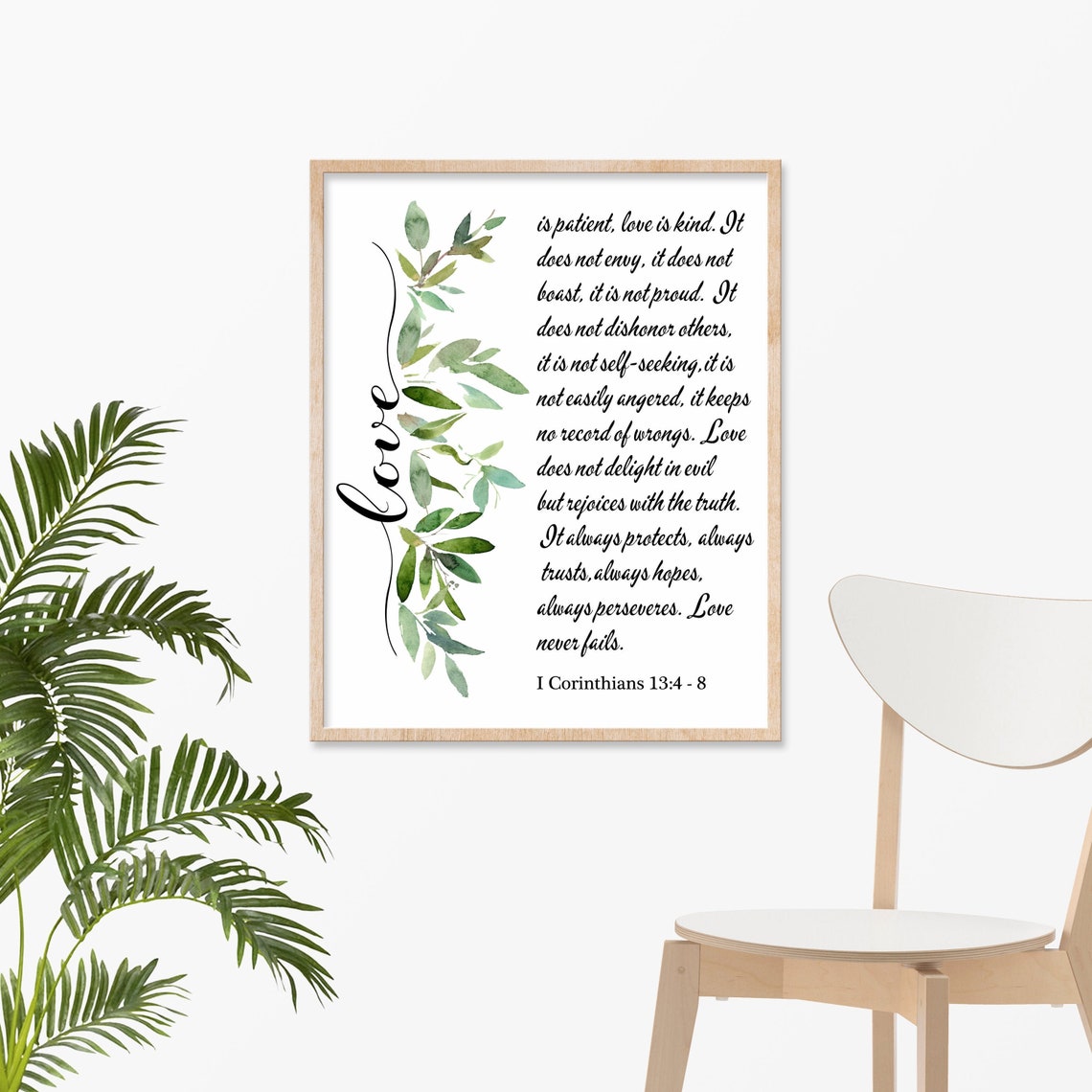 Printable Wall Art Scripture Love is Patient Love is Kind Etsy