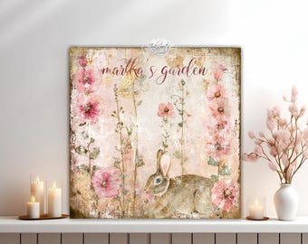 Bunny Rabbit Sign: Easter Spring Decoration Canvas Print SP12