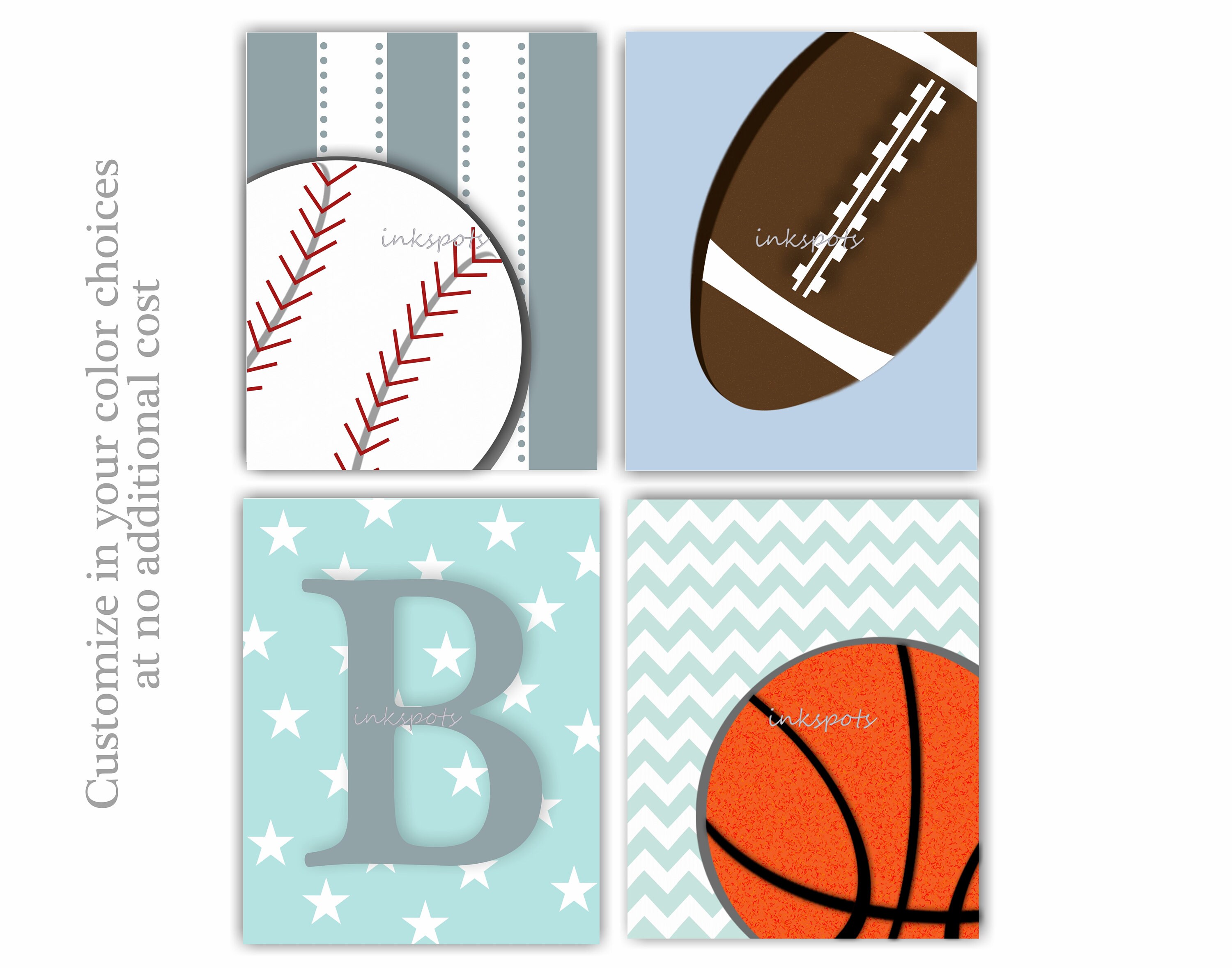 Baby Boy Nursery Art Baby Boy Sports Prints Sports Decor
