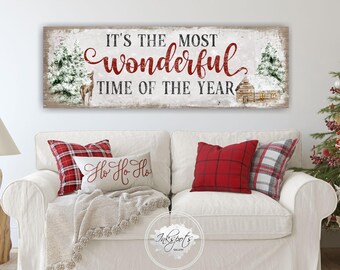 Its The Most Wonderful Time Christmas Sign: Personalized Winter Holiday Mantle Decoration CH121