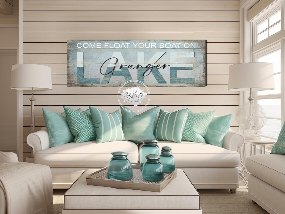 Lake House Decor, Lake House Sign, Personalized Come Float Your Boat ...