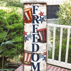 4th of July Sign Vintage July Fourth Decor Uncle Sam Print, Modern Farmhouse  Porch Sign America Patriotic Independence Day Canvas - SU10