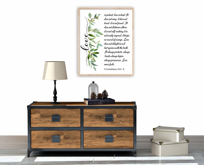 Printable Wall Art Scripture Love is Patient Love is Kind Etsy