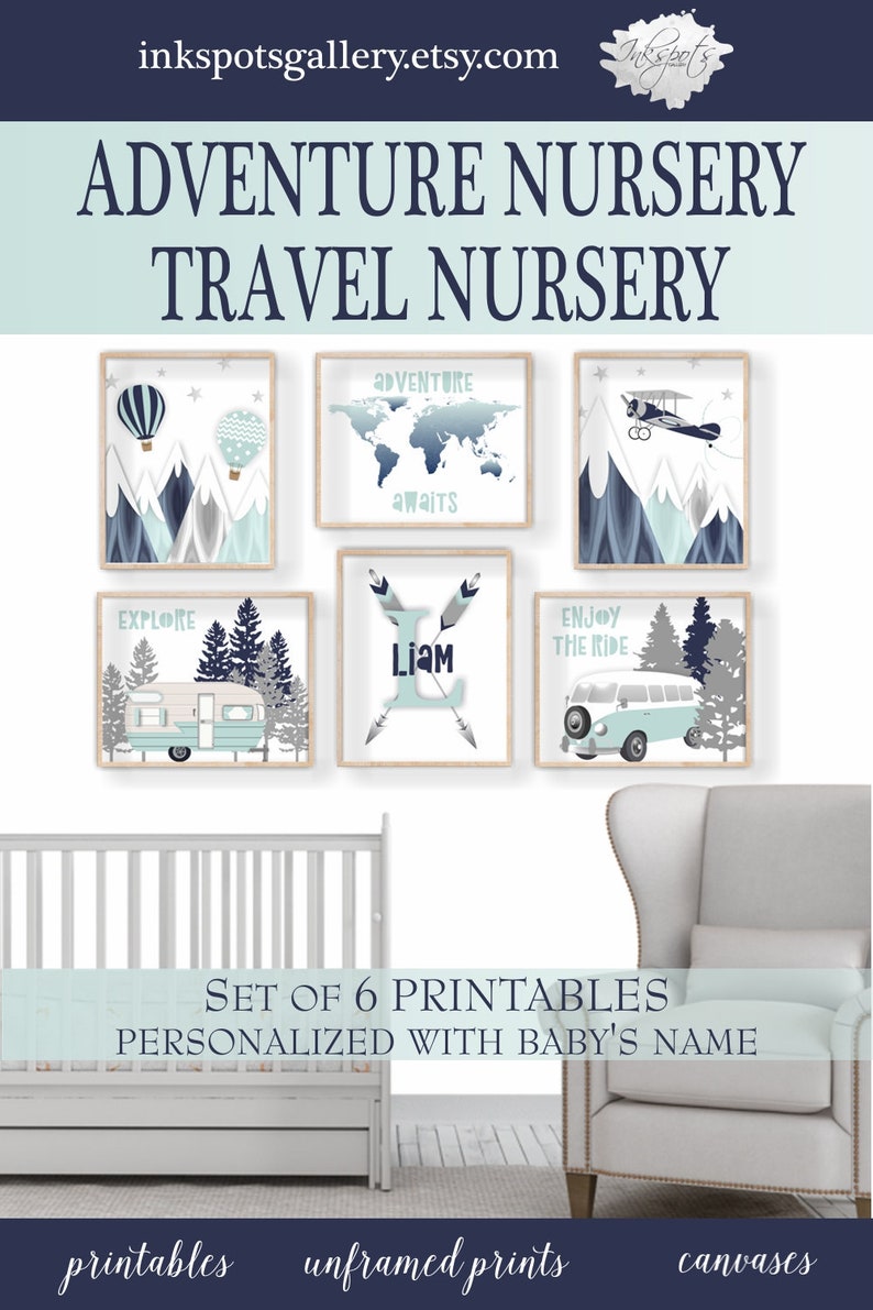 ADVENTURE NURSERY DECOR Printable Art Adventure Awaits Theme Etsy