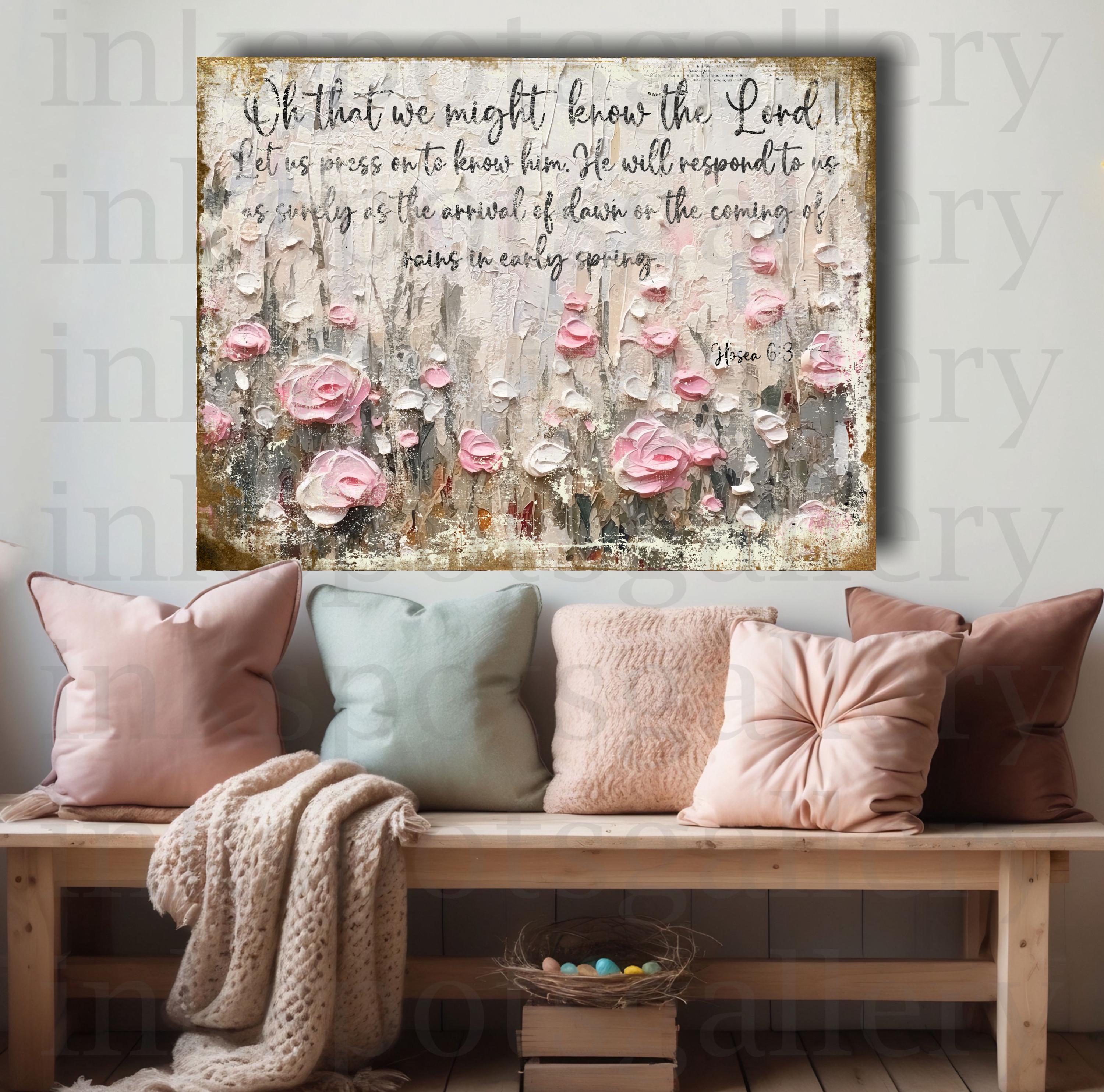 Rustic Scripture Paintings Rustic Scripture Canvas Art: Rose Garden Christian Gift - Etsy