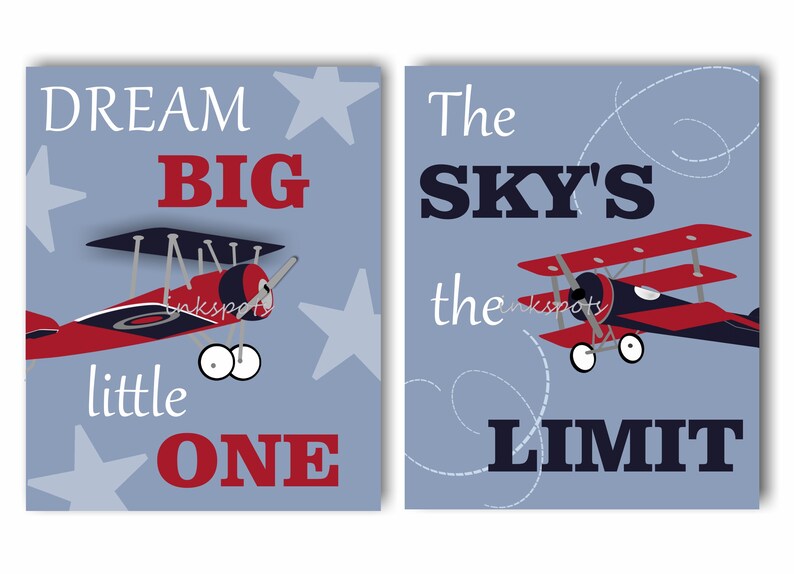Vintage Airplane Nursery Art For Boys Nursery Airplane Decor Etsy