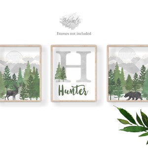 Woodland Nursery Decor Boy Printable Wall Art Baby Boy - Etsy