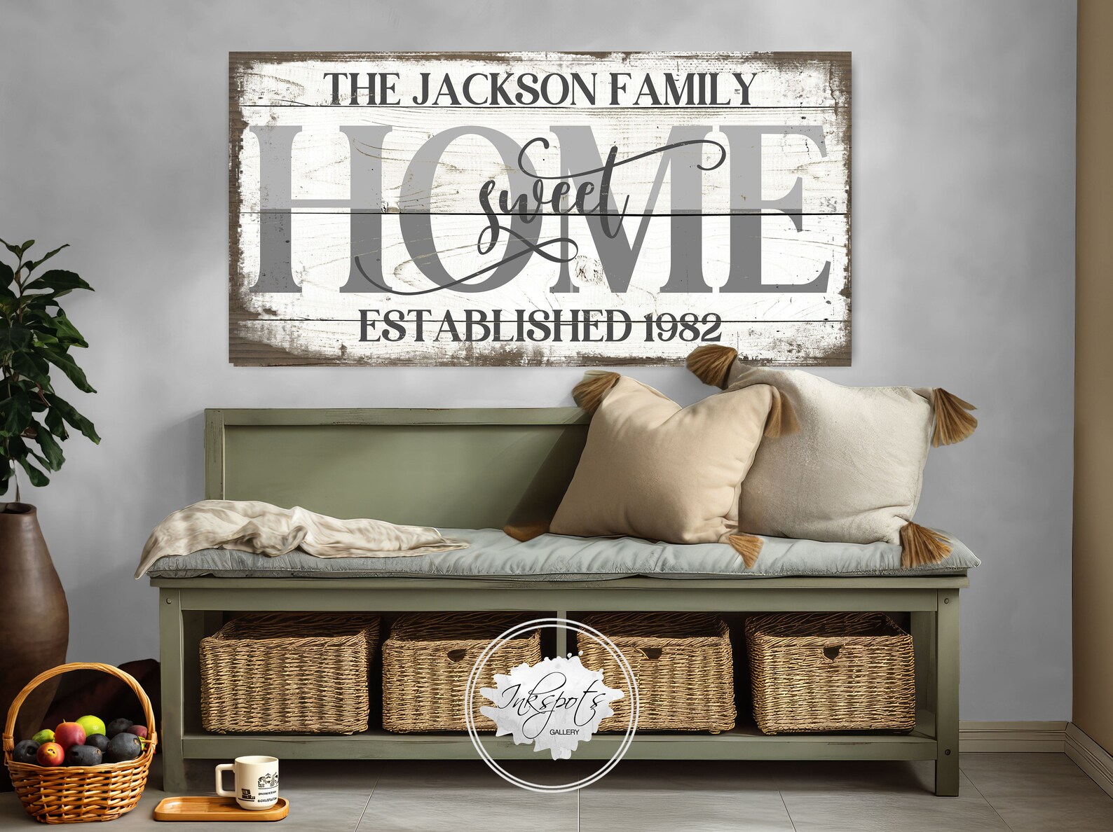 Large Home Sweet Home Sign Family Name Sign Last Name Established ...