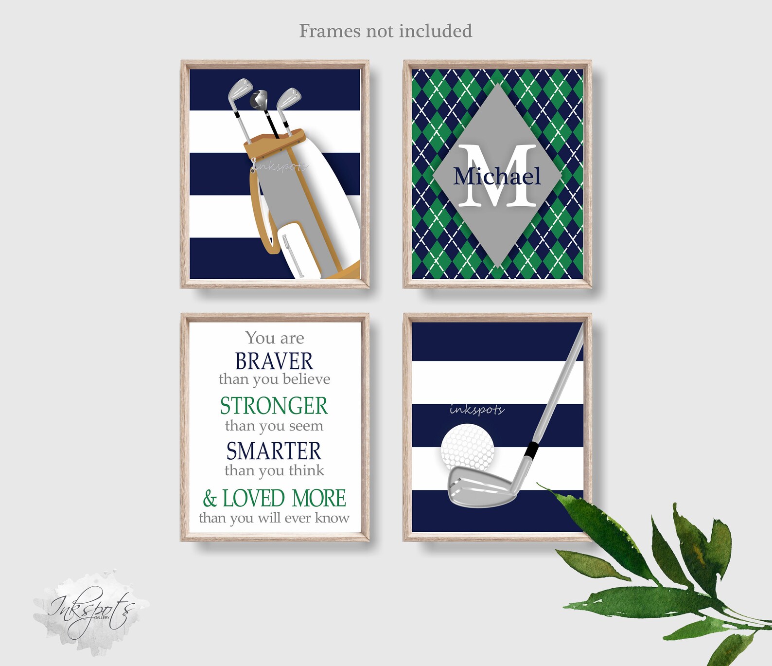 GOLF Nursery Decor. Set of 4 Prints for Baby Boy Nursery. Boys Etsy
