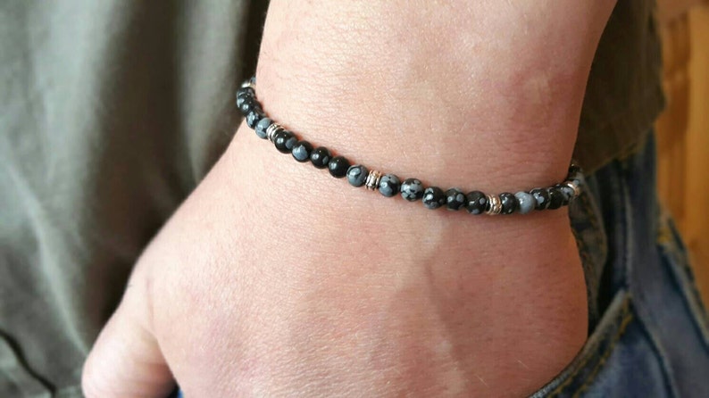 Mens Bracelet Mens Black Onyx 4mm Bracelet Men Bead Bracelet | Etsy