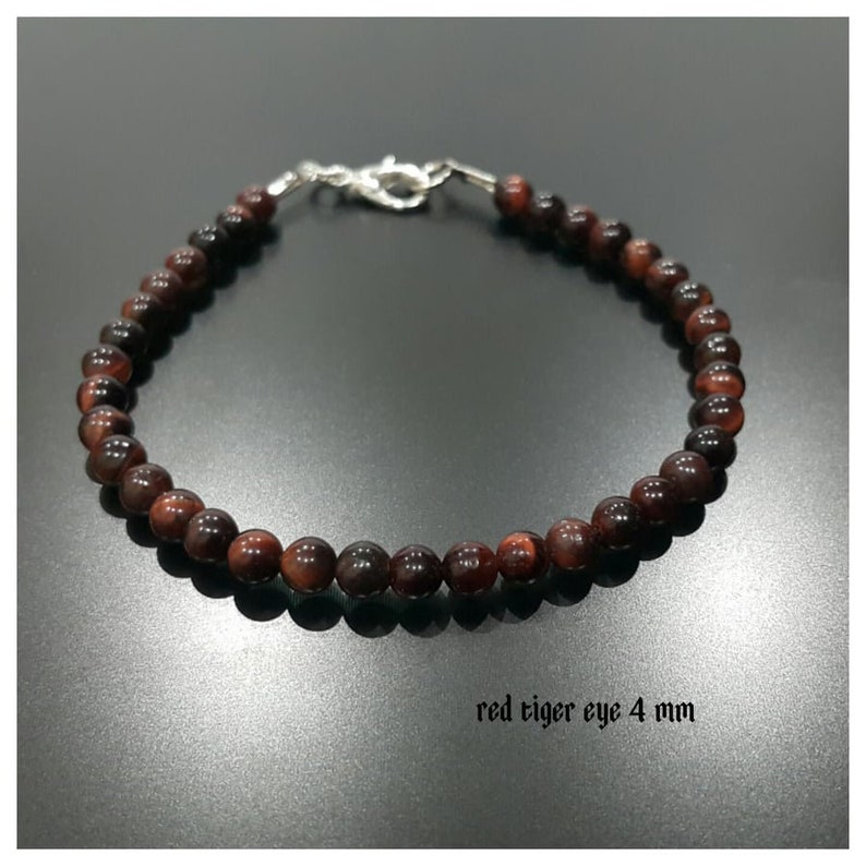 TIGER EYE BRACELET 2 Piece 4 mm Beaded Bracelet Men/'s Beaded Bracelet Adjustable Bracelet Custom Jewelry Unique Jewelry