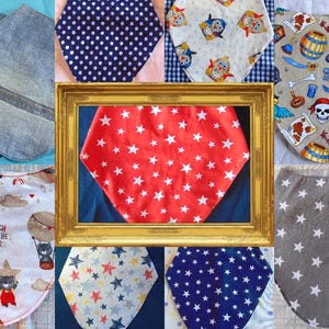 Bandana Dribble Bibs ~ Special Needs ~ Set of 5  ~  Handmade ~ 6 – 10 years ~  Assorted