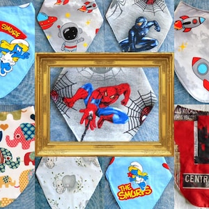 Bandana Dribble Bibs ~ Set of Five ~ Special Needs ~ Handmade ~ 6 – 10 years ~  Assorted Designs